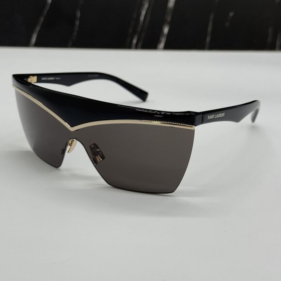 NEW SAINT LAURENT SL614 MASK 001 WOMEN BLACK SUNGLASSES SAINT LAURENT SL 614 001 - Picture 4 of 14